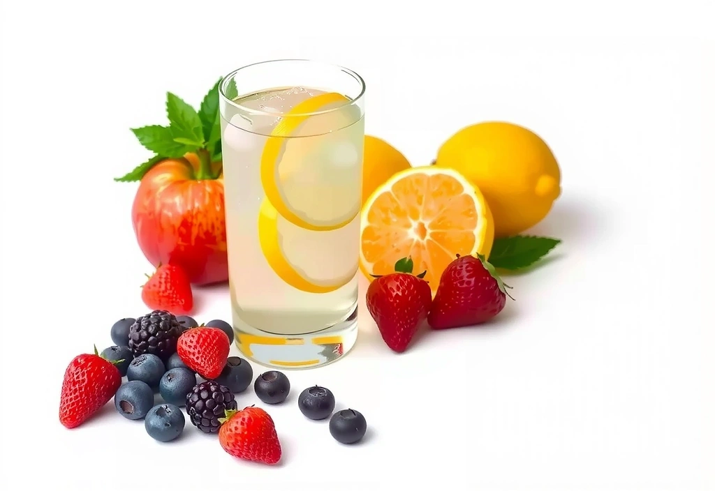 Agua fresca y frutas para hidratación