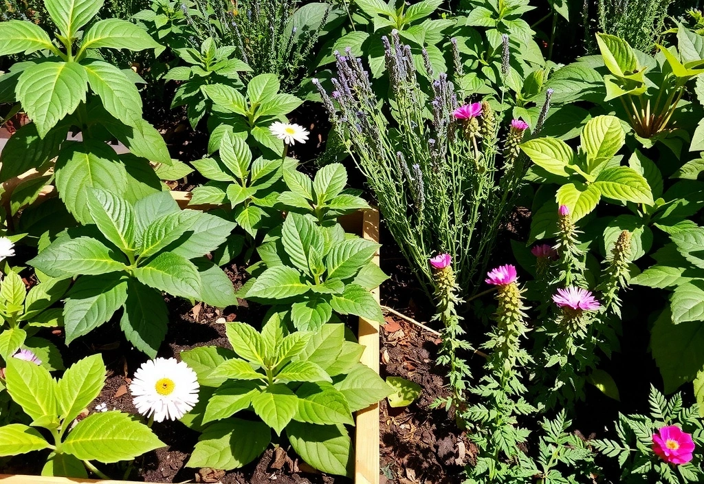 Jardín con plantas medicinales