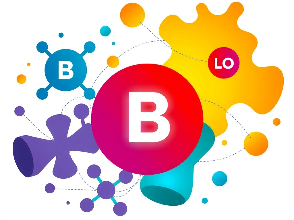 Ilustración de las Vitaminas del Complejo B y su papel en el metabolismo